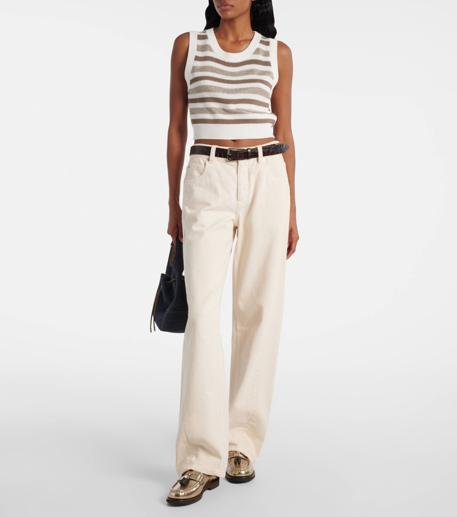 Striped cotton sweater vest - 2