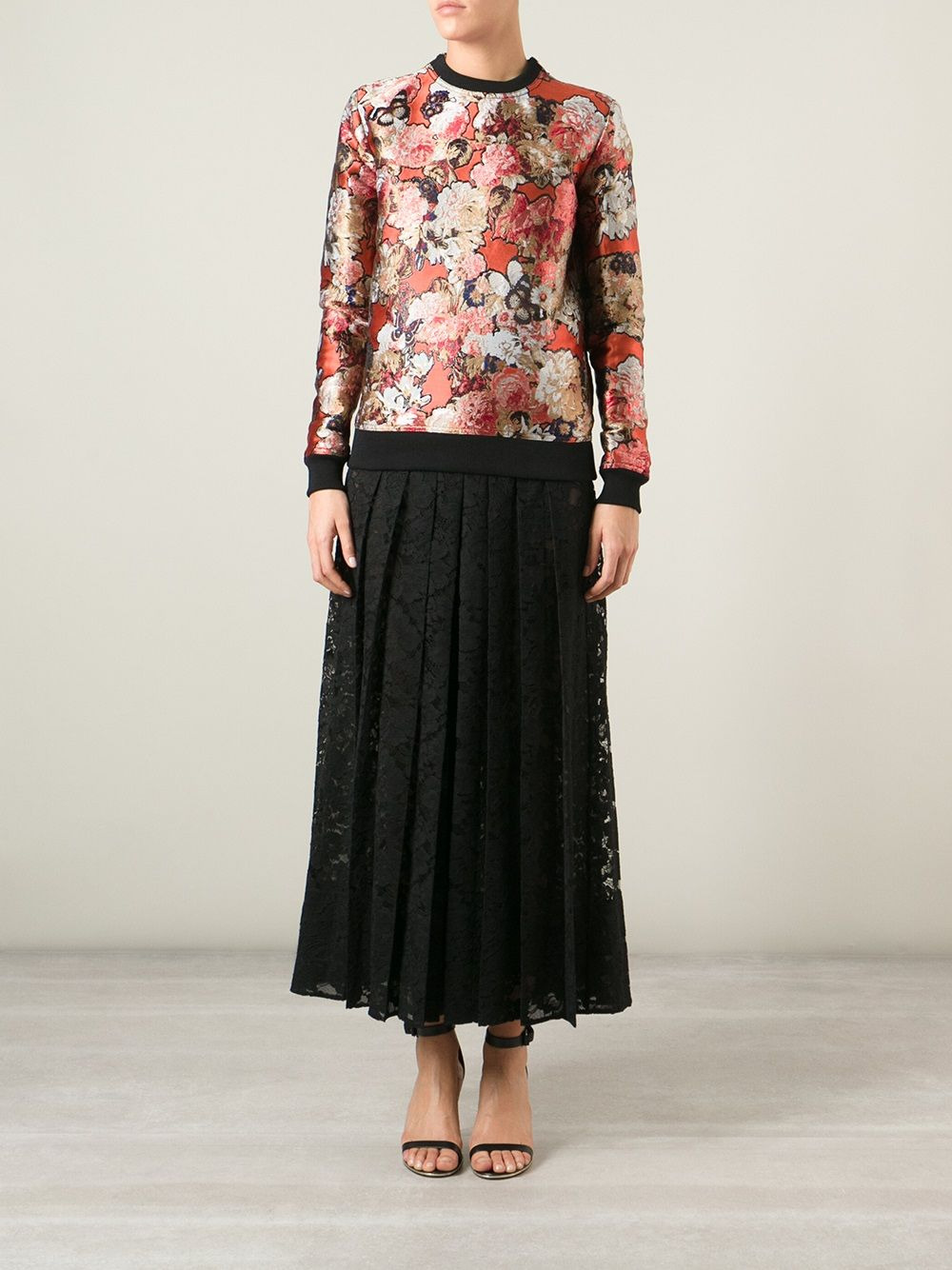 floral embroidered sweatshirt - 3