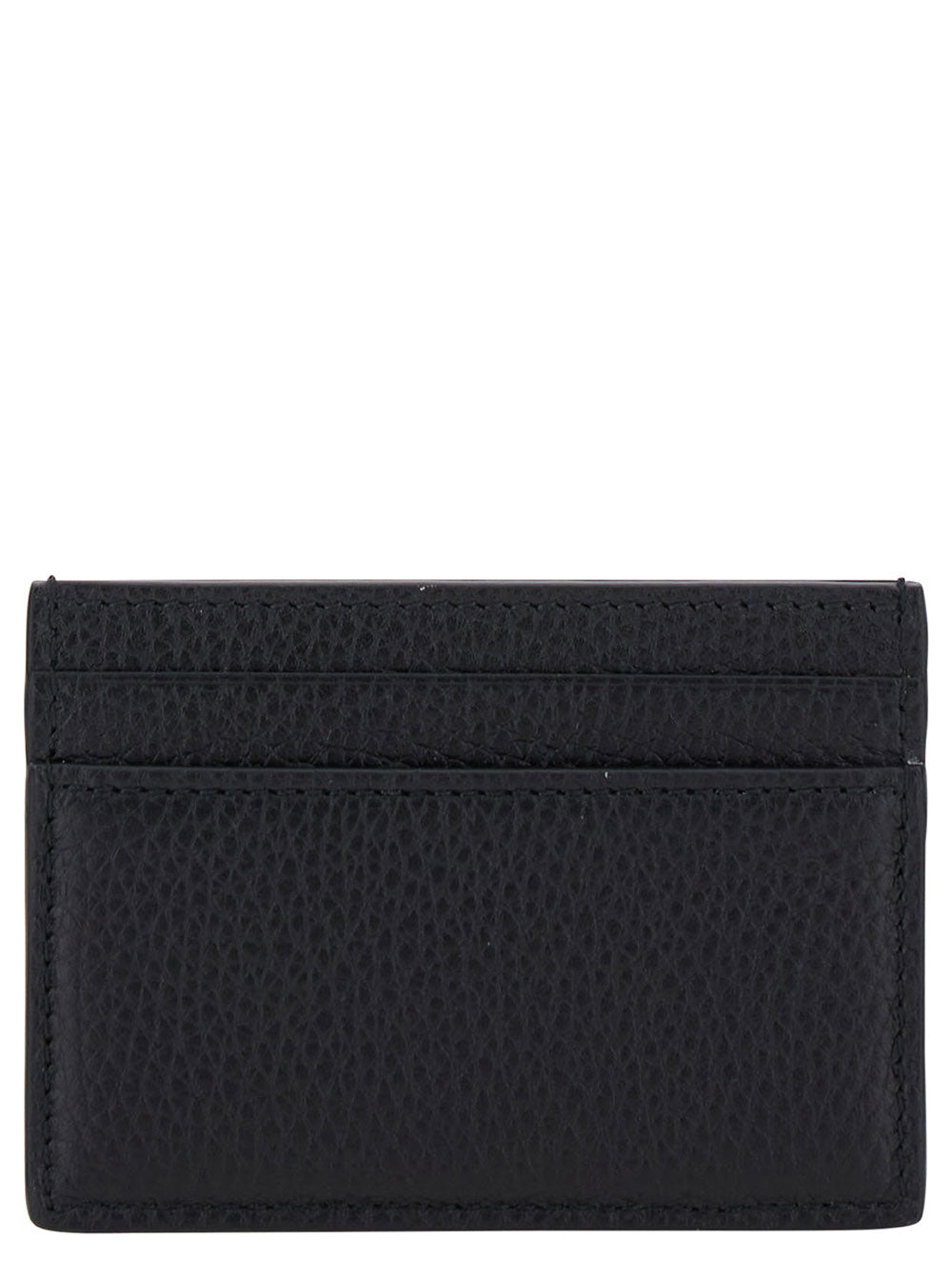 Gucci Men Black Card-Holder With Logo Detail In Hammered Leather Man - 3