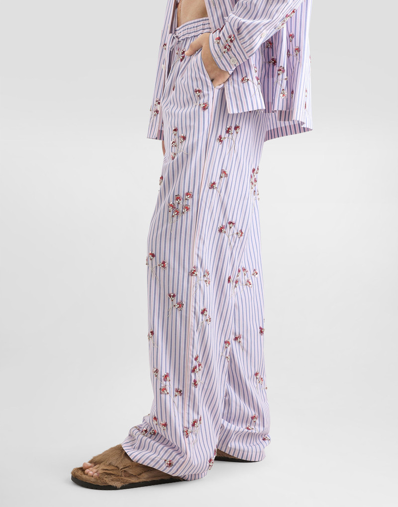 Cotton-silk vanity trousers with embroidery 5
