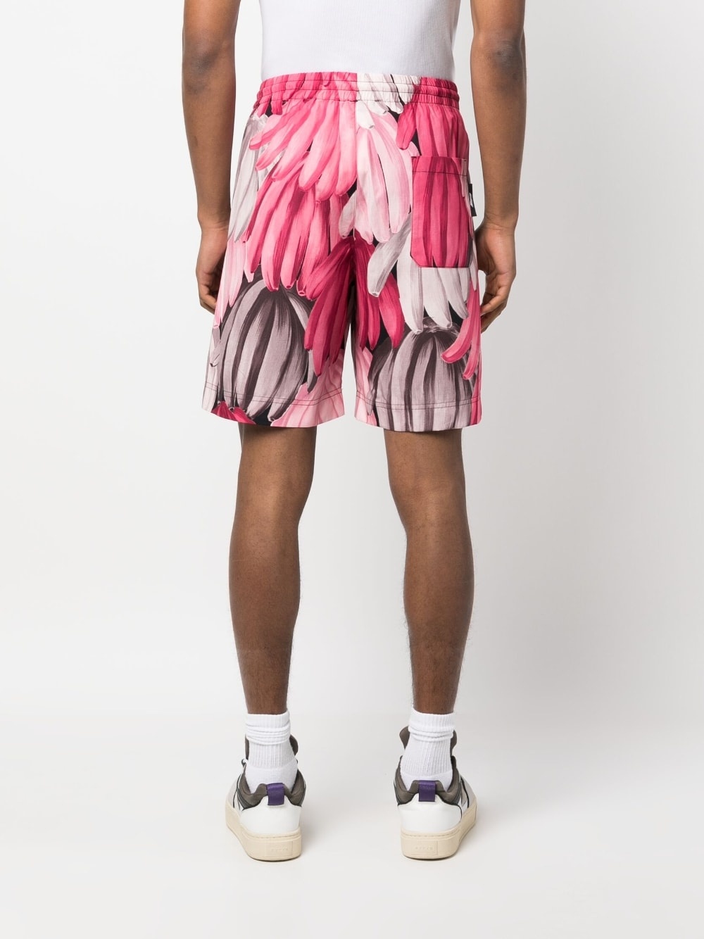banana-print track shorts - 4