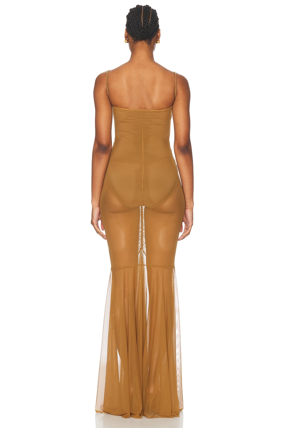 Strapless Shirred Front Fishtail Gown - 3