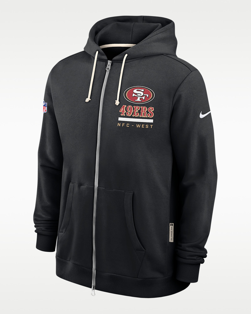 San Francisco 49ers Utility Player Sideline Men's Nike Dri-FIT NFL Full-Zip Hoodie 1