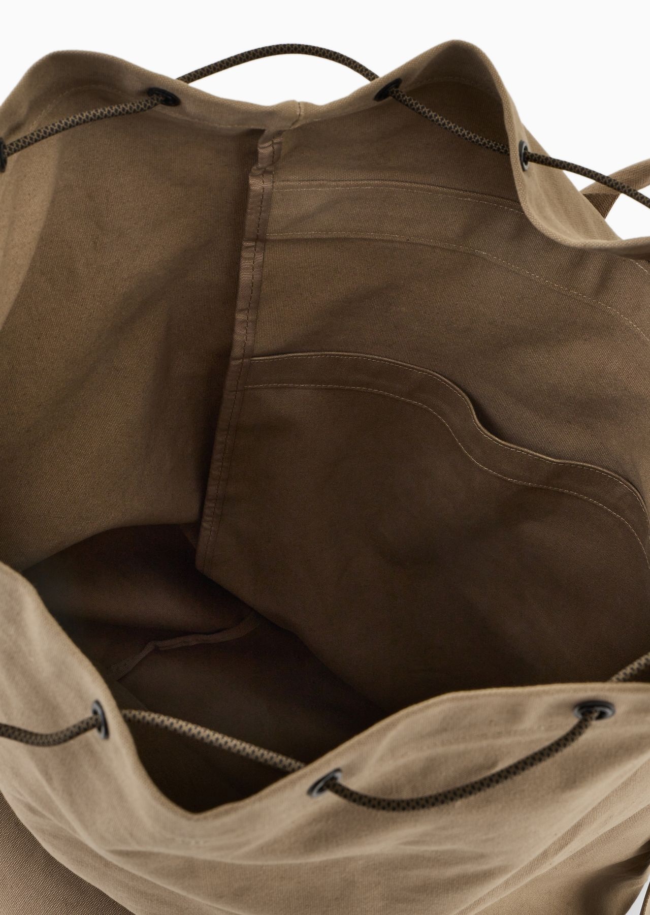 Emporio Armani Sustainability Values Capsule Collection organic canvas drawstring backpack - 4