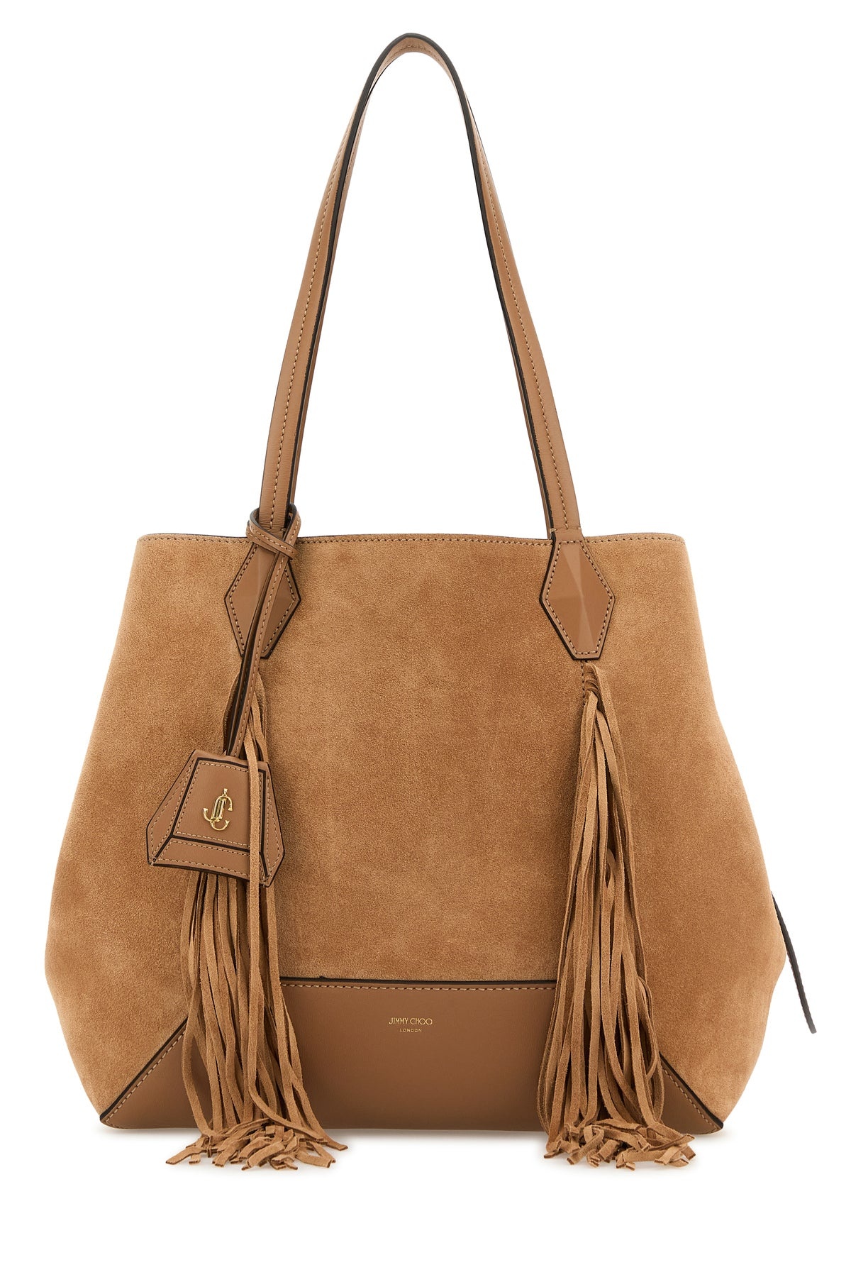 Camel suede Diamond shopping bag - 1