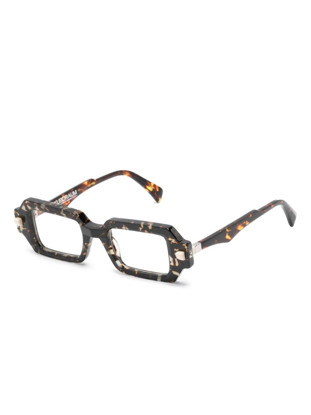 tortoiseshell-effect rectangle-frame glasses - 2