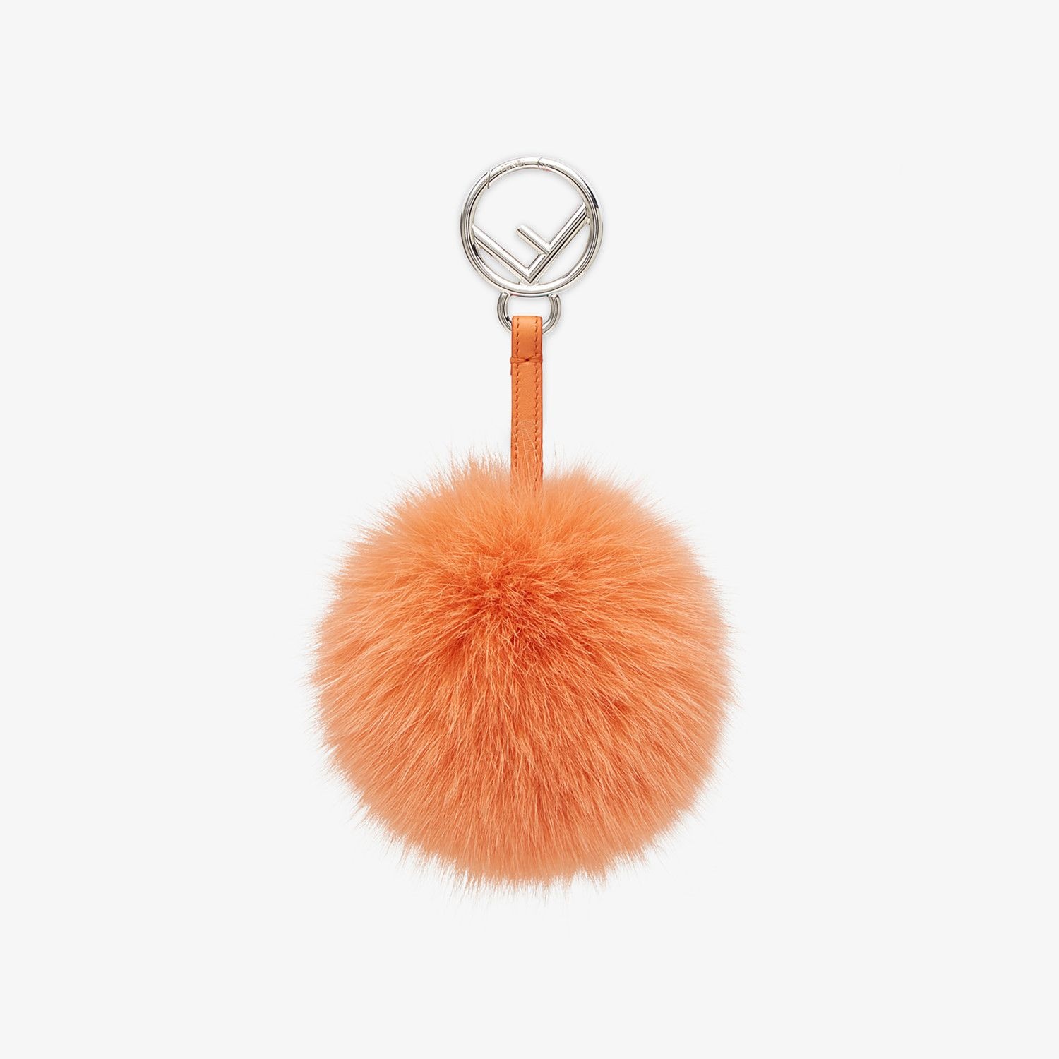 Orange fox fur charm - 1