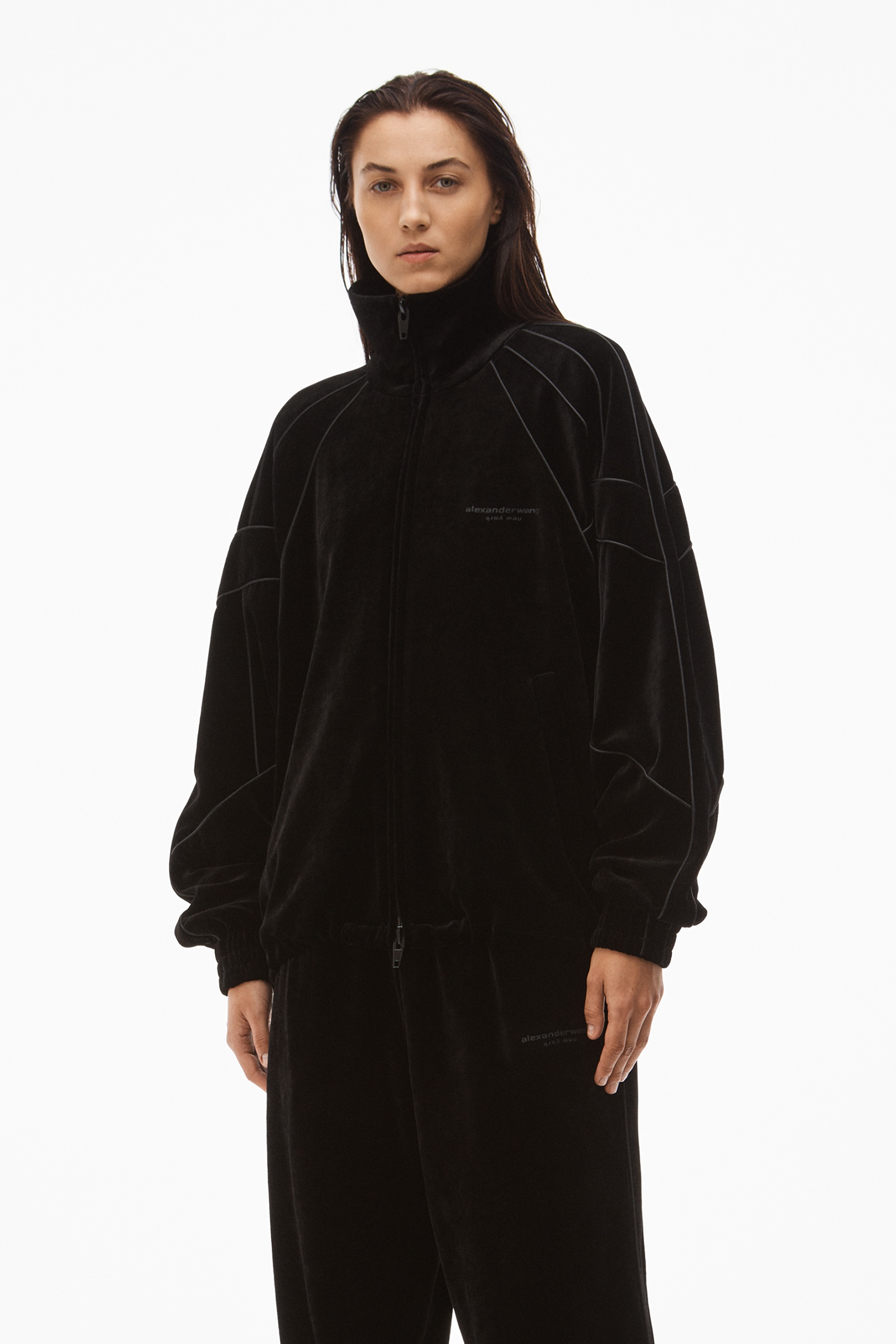 TRACK JACKET IN CRUSHED VELOUR - 2