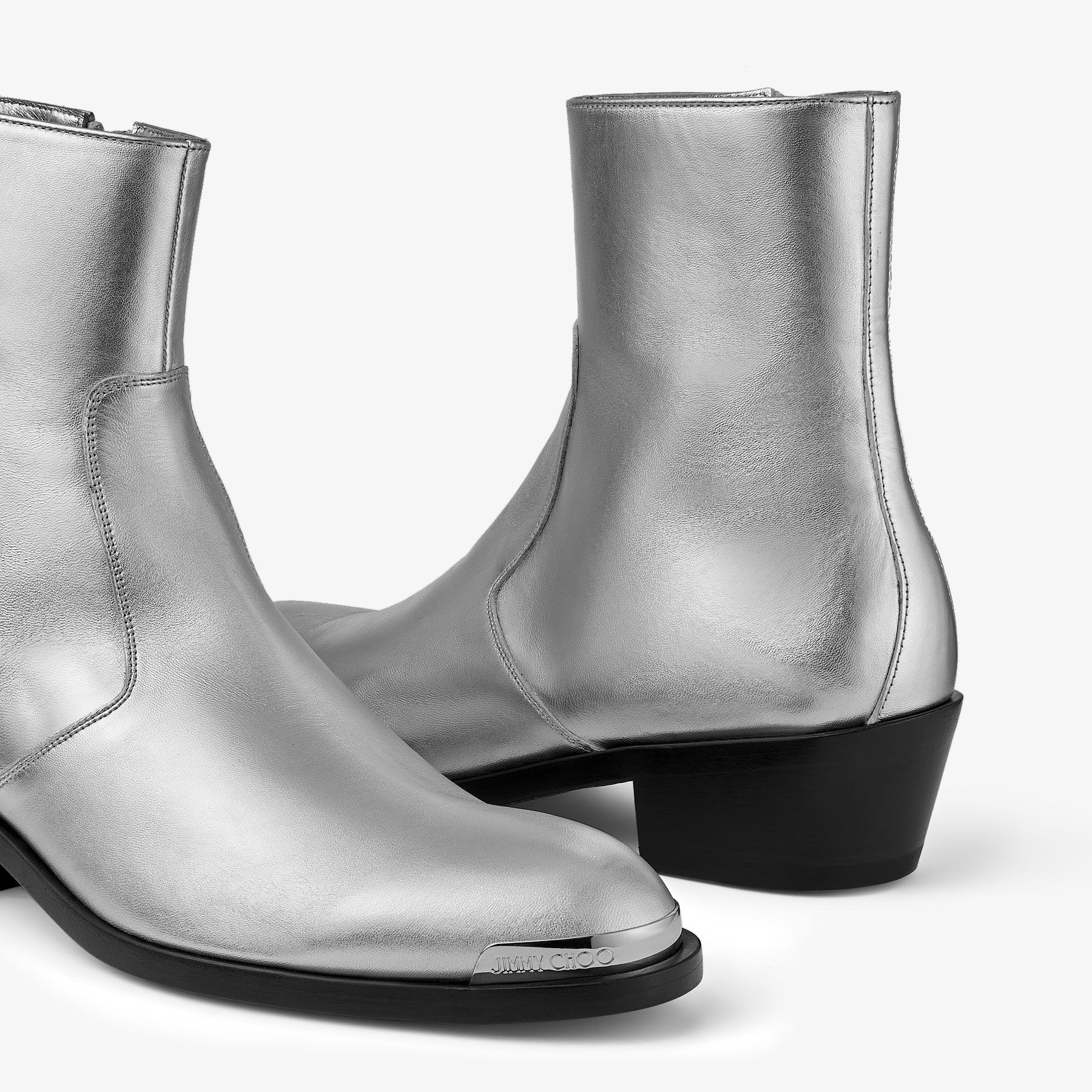 Sammy/M
Silver Metallic Nappa Ankle Boots - 3