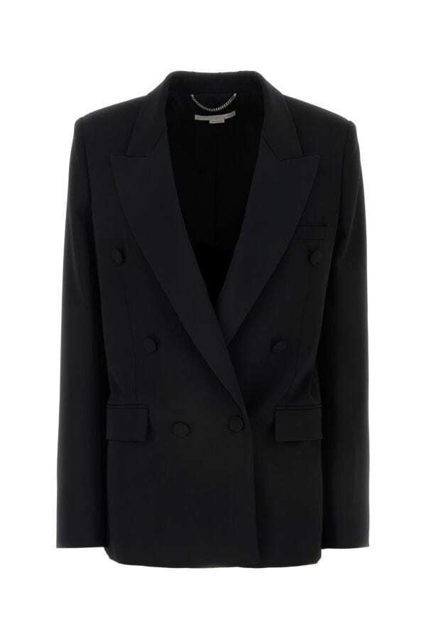 Black stretch wool blazer - 1