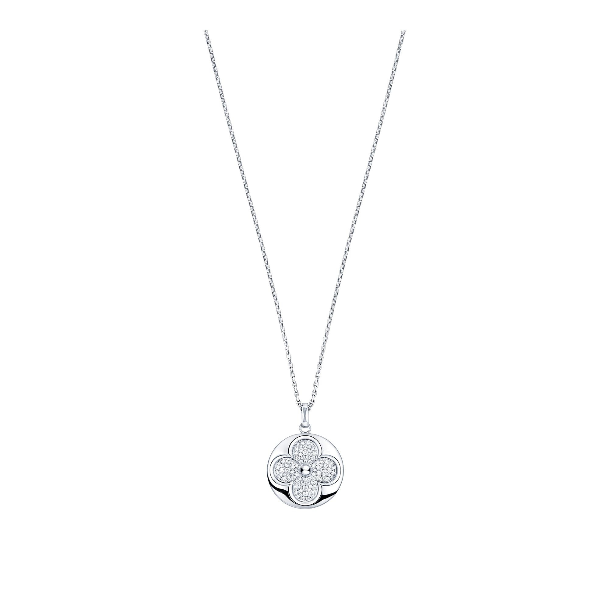 Color Blossom XL Medallion, White Gold And Diamonds - 1