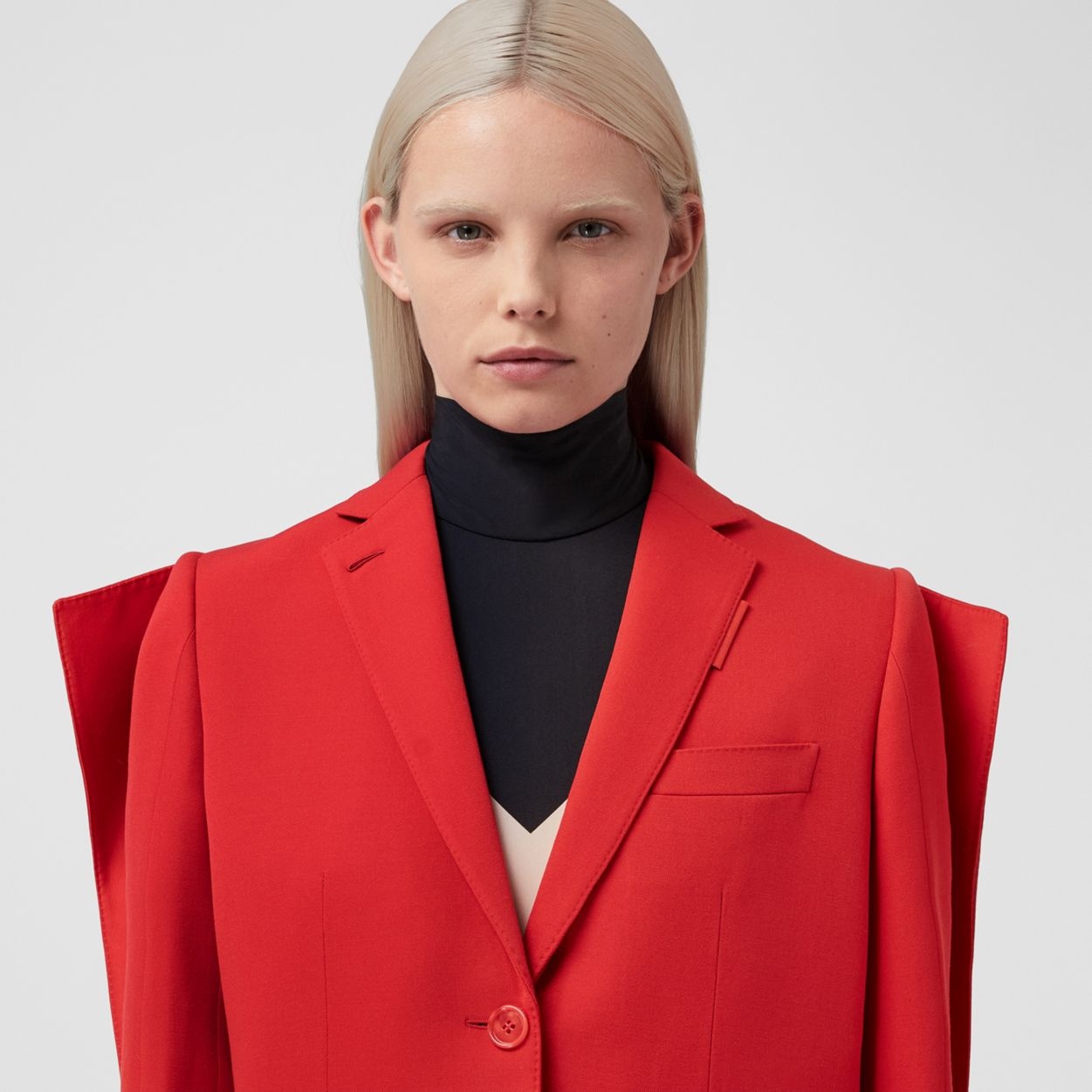 Panel Detail Grain de Poudre Wool Tailored Jacket - 6