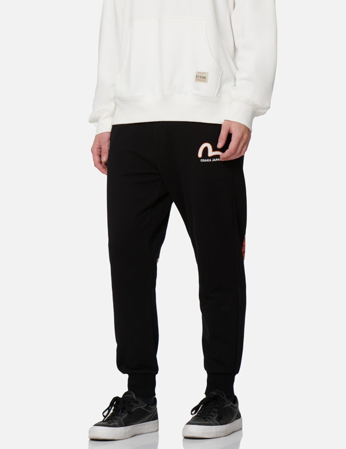 EVISU SQUAD DAICOCK PRINT WITH FORTUNE CAT EMBROIDERY SWEATPANTS - 8