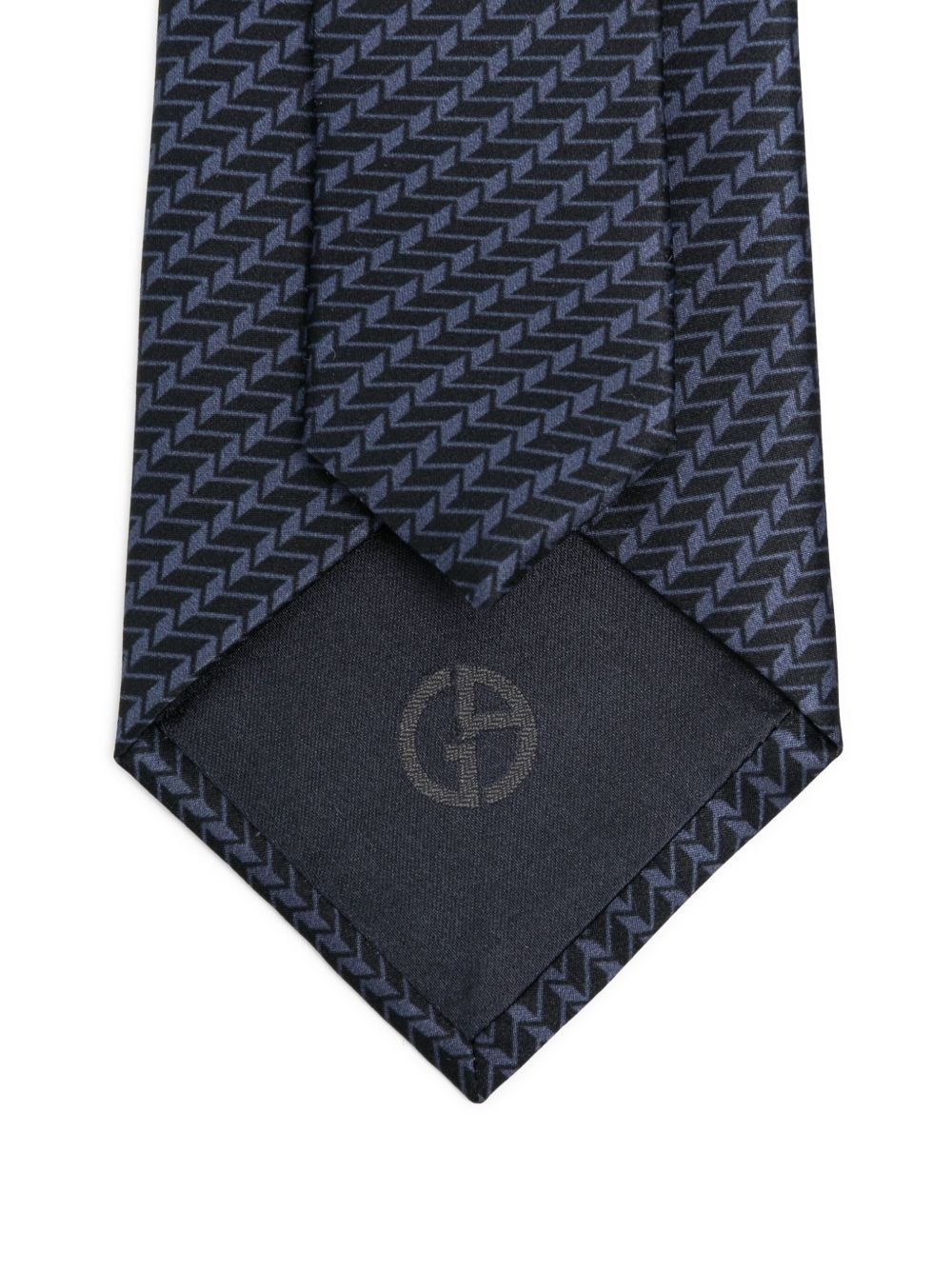 geometric-pattern silk tie - 2