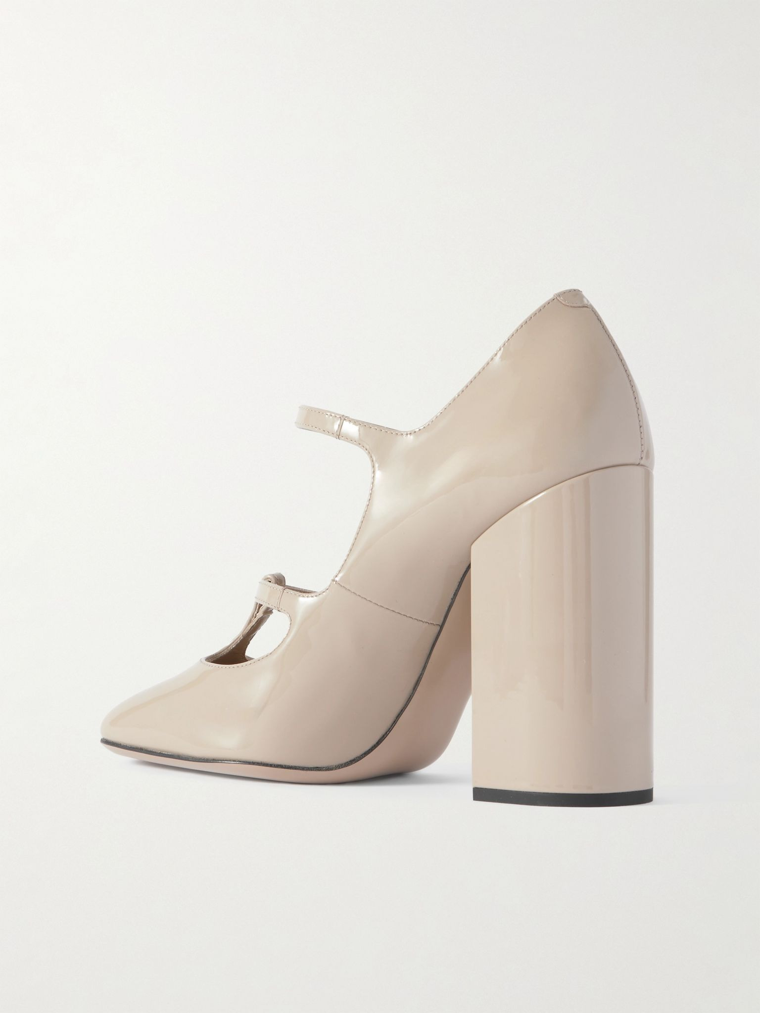 Patent-leather Mary Jane pumps Off-white - 3