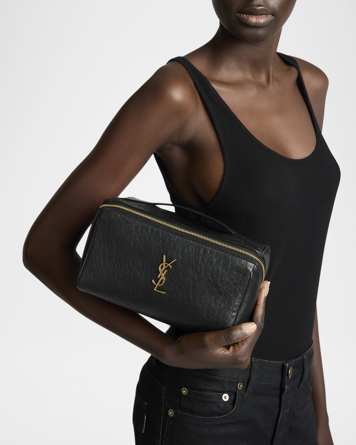 YSL Vanity Case in Grained Leather - 4