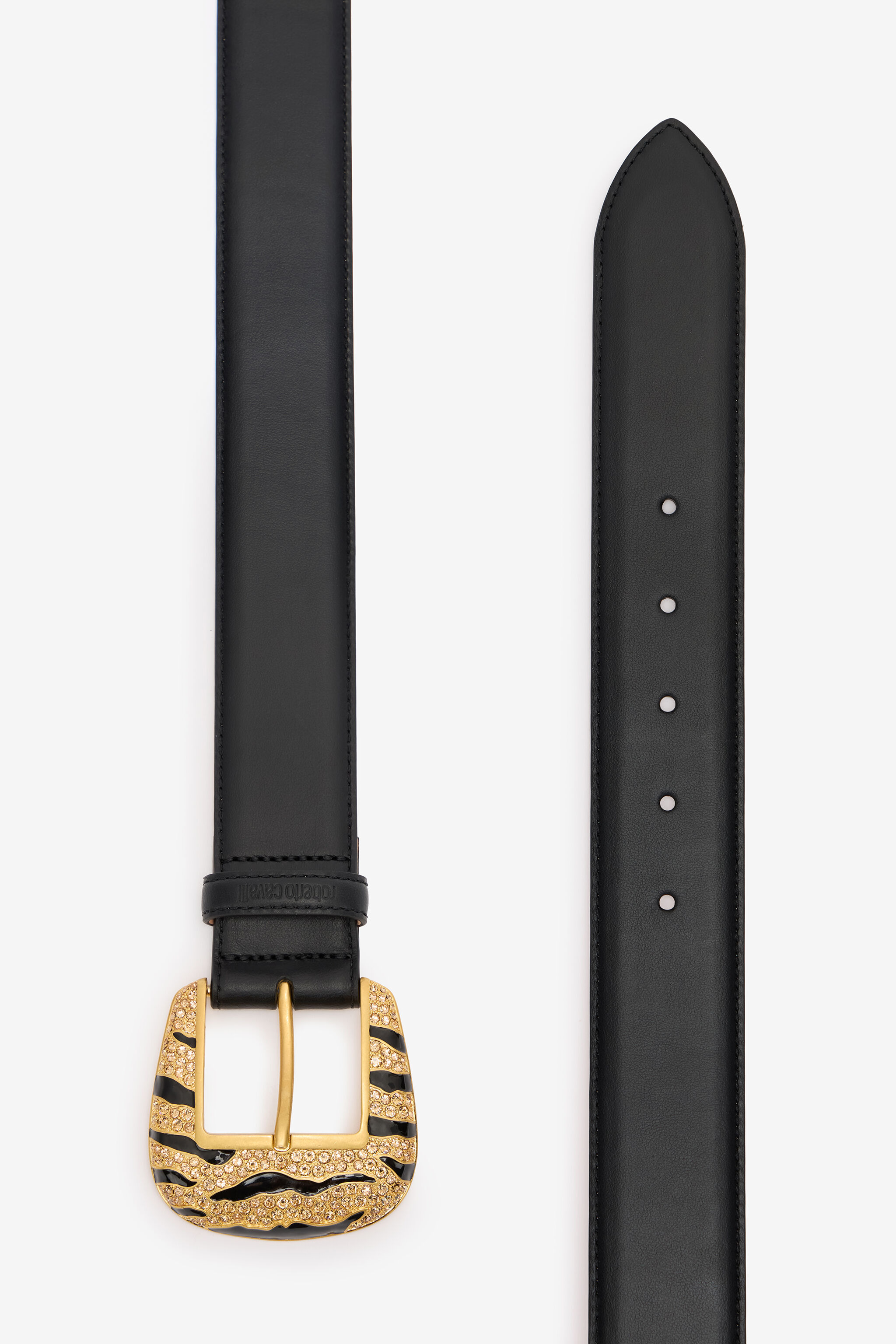 Leopard Skin Belt With Bejeweled Buckle - 2