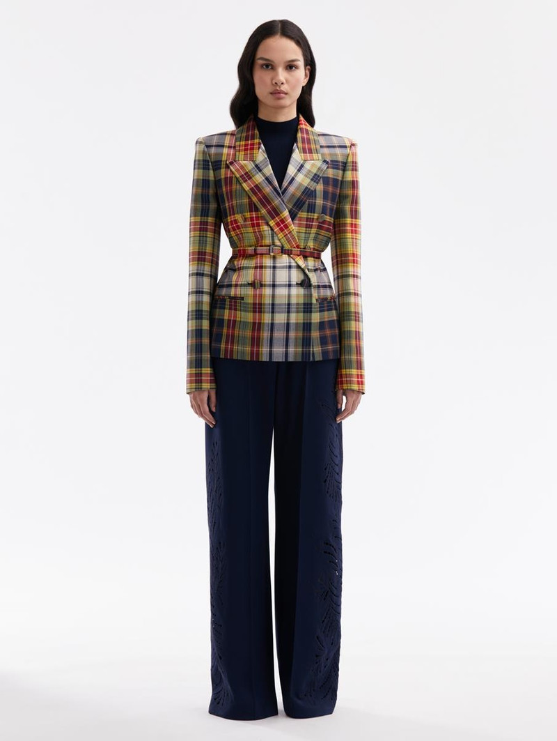 Oscar de la Renta DOUBLE BREASTED PLAID JACKET outlook