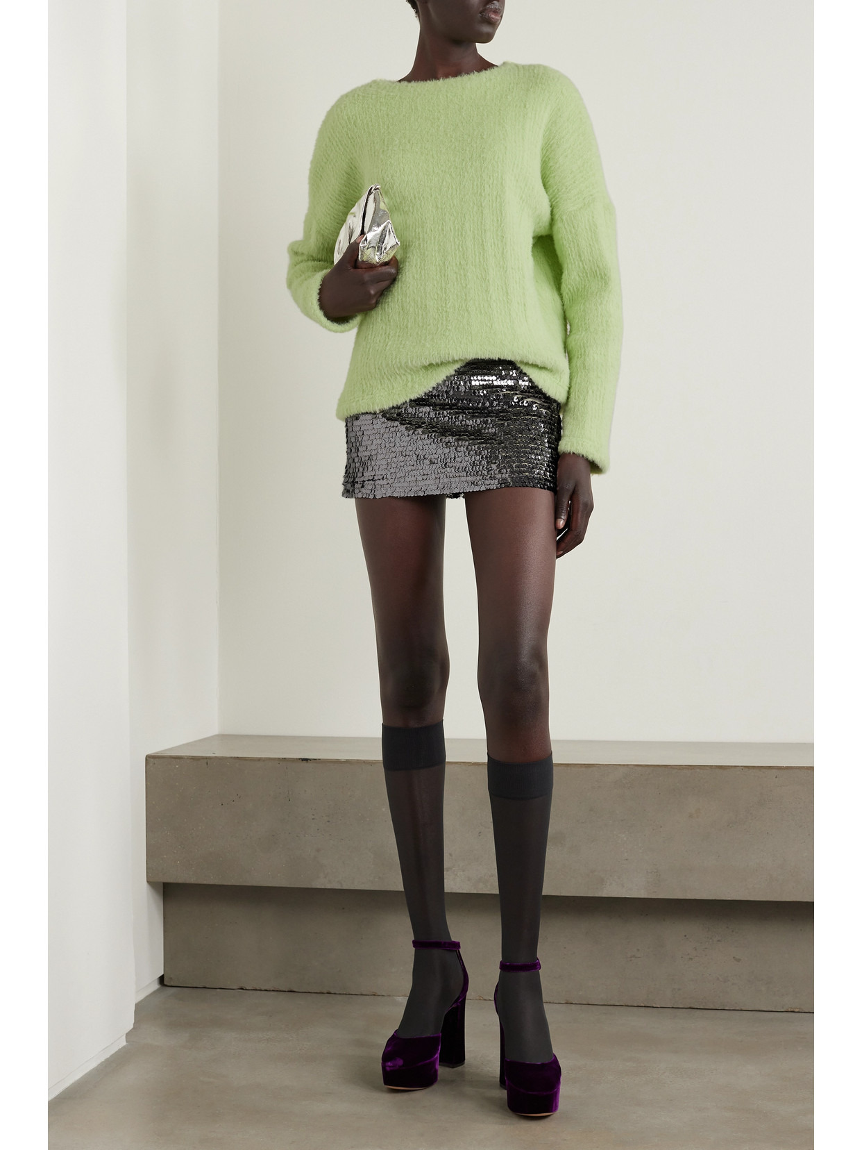 Desni Sequined Tulle Mini Skirt - 2