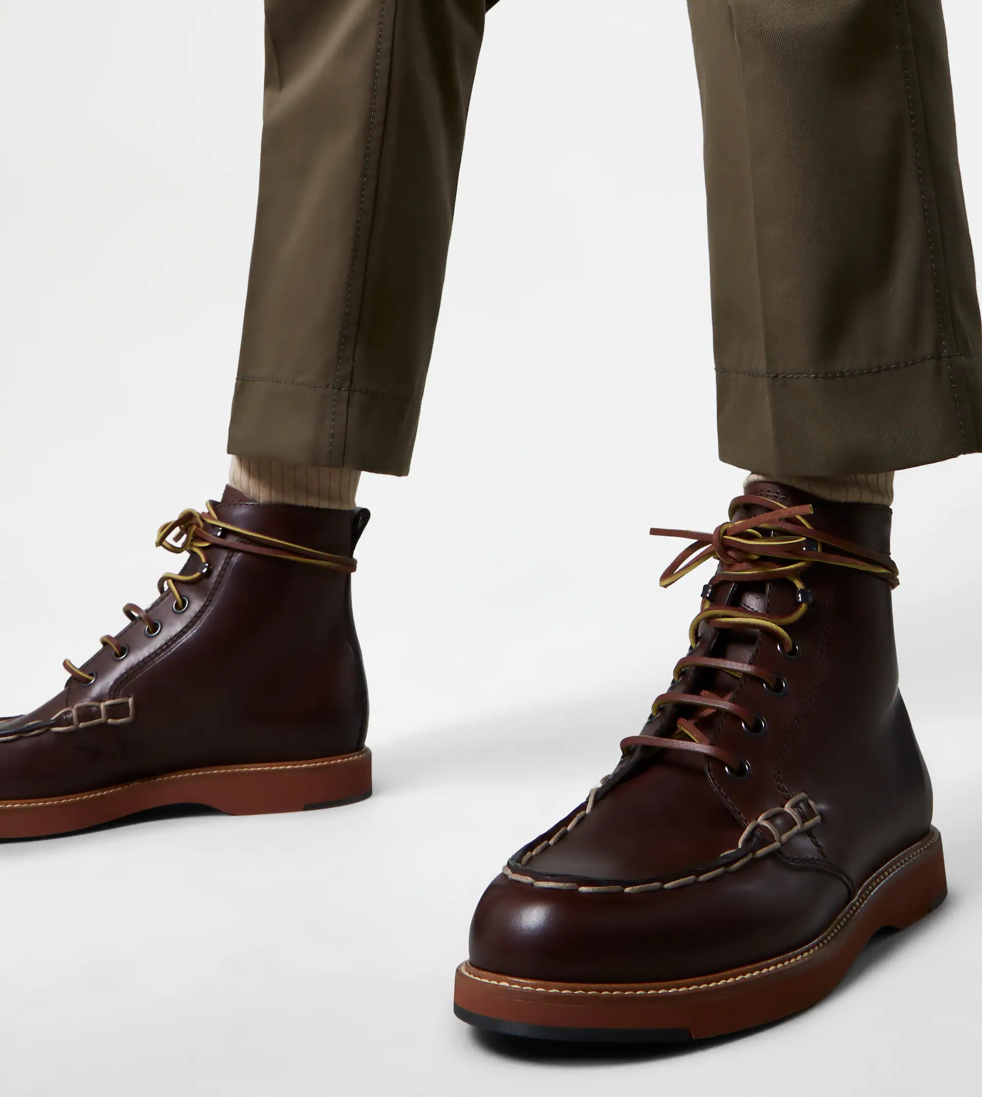 ANKLE BOOTS IN LEATHER - BROWN - 2