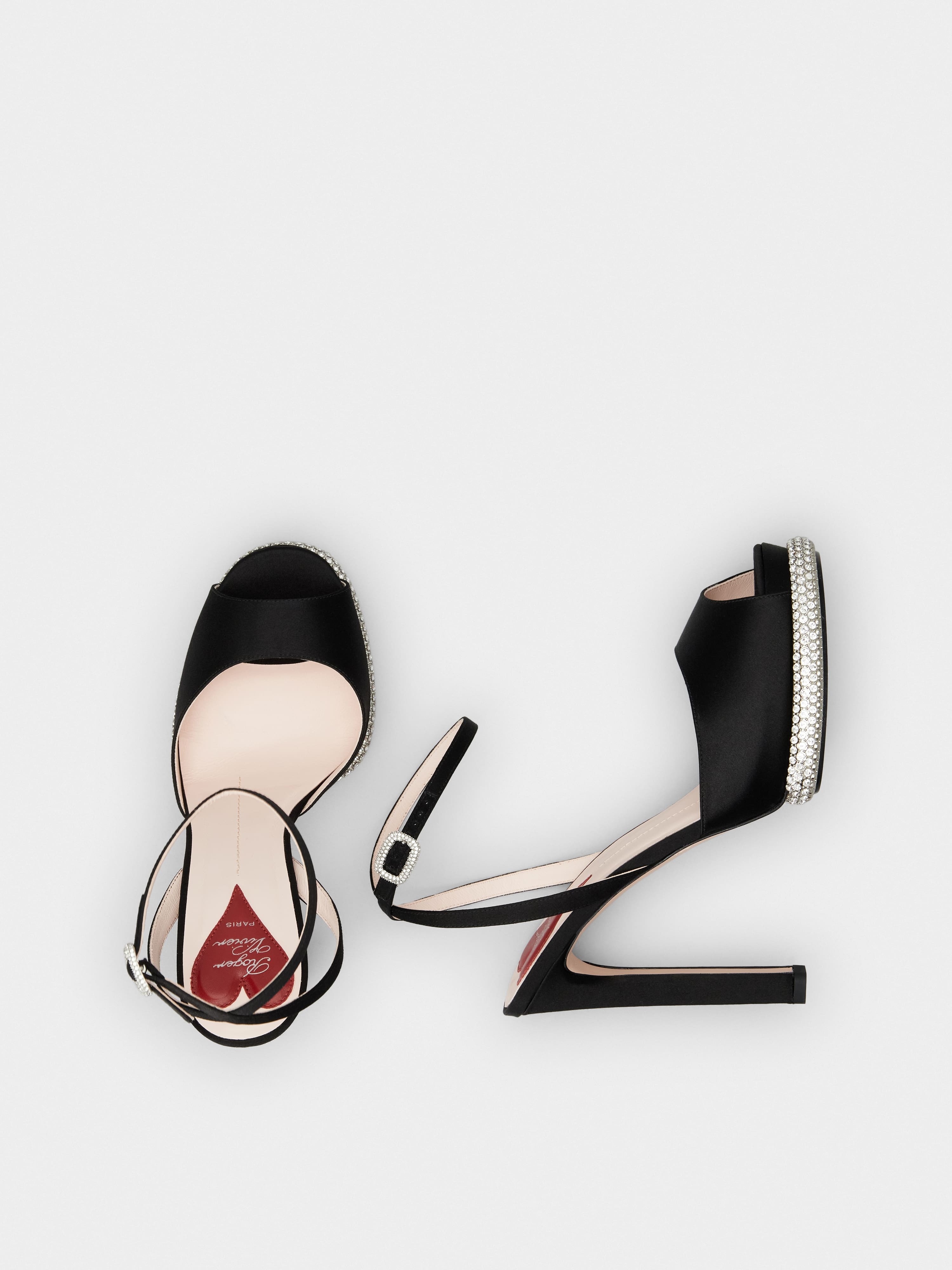 Viv' Choc Platform Sandals in satin - 4