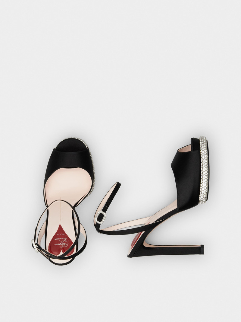 Viv' Choc Platform Sandals in satin 4