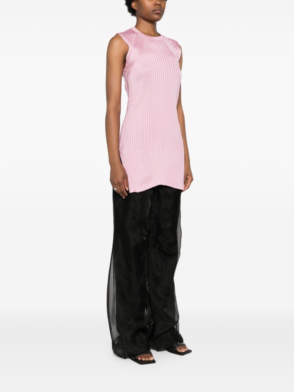 wide-ribbed sleeveless tunic - 3