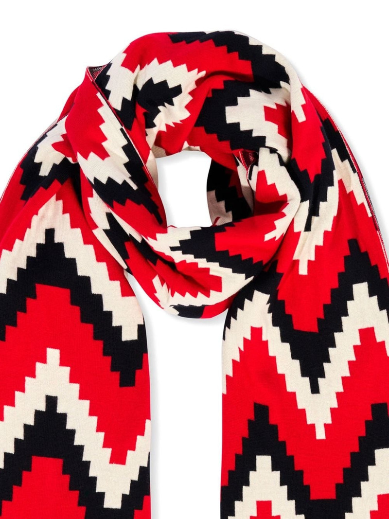 PERFECT MOMENT chevron-print merino scarf outlook