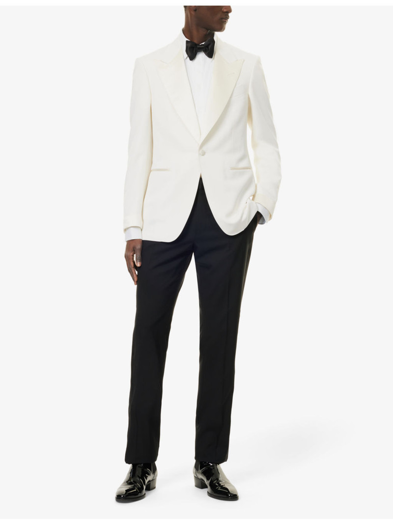TOM FORD Adjustable-tab unhemmed straight-leg regular-fit wool trousers outlook