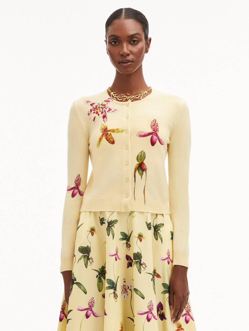 Oscar de la Renta ORCHID PRINTED CARDIGAN outlook