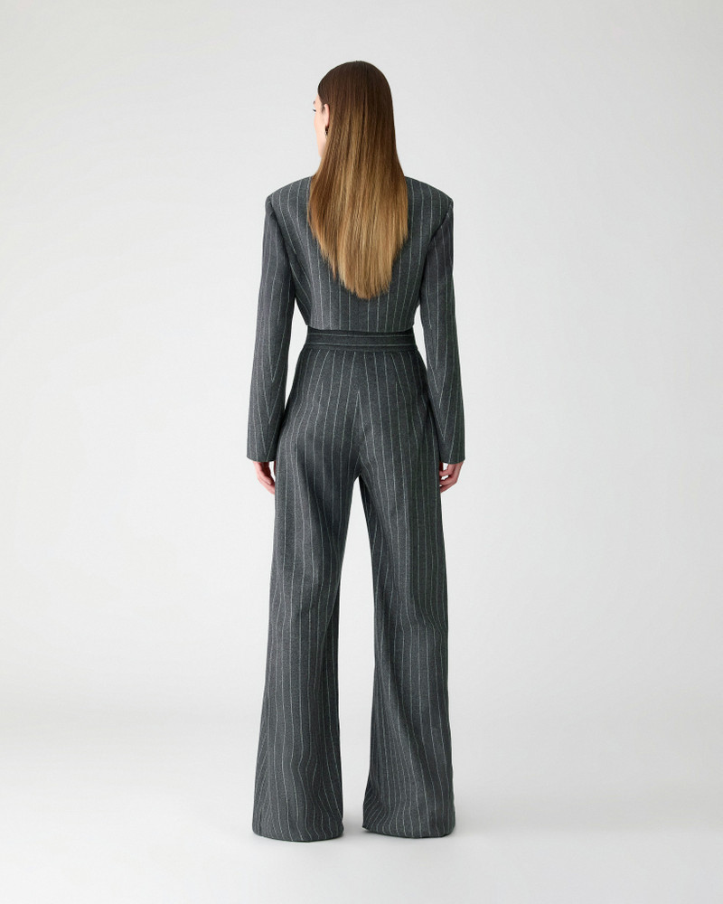 Cropped Double-Breasted Pinstripe Jacket 3