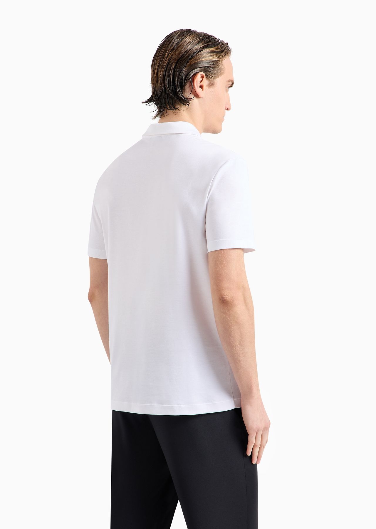 Short-sleeved polo shirt in cotton interlock - 3