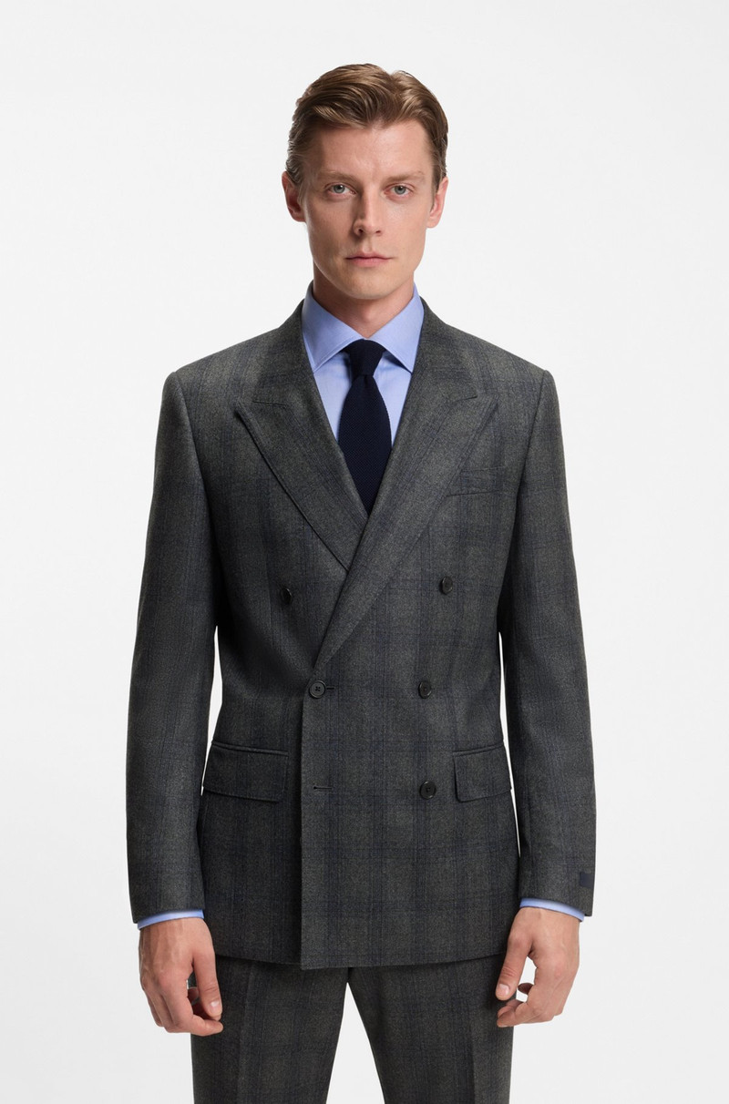 BECKHAM X BOSS SLIM-FIT SUIT JACKET IN CHECKED WOOL 3