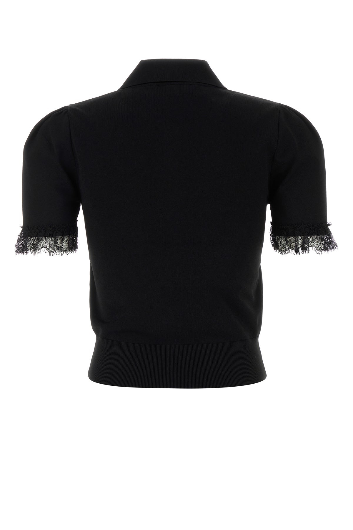 Black viscose blend polo shirt - 2
