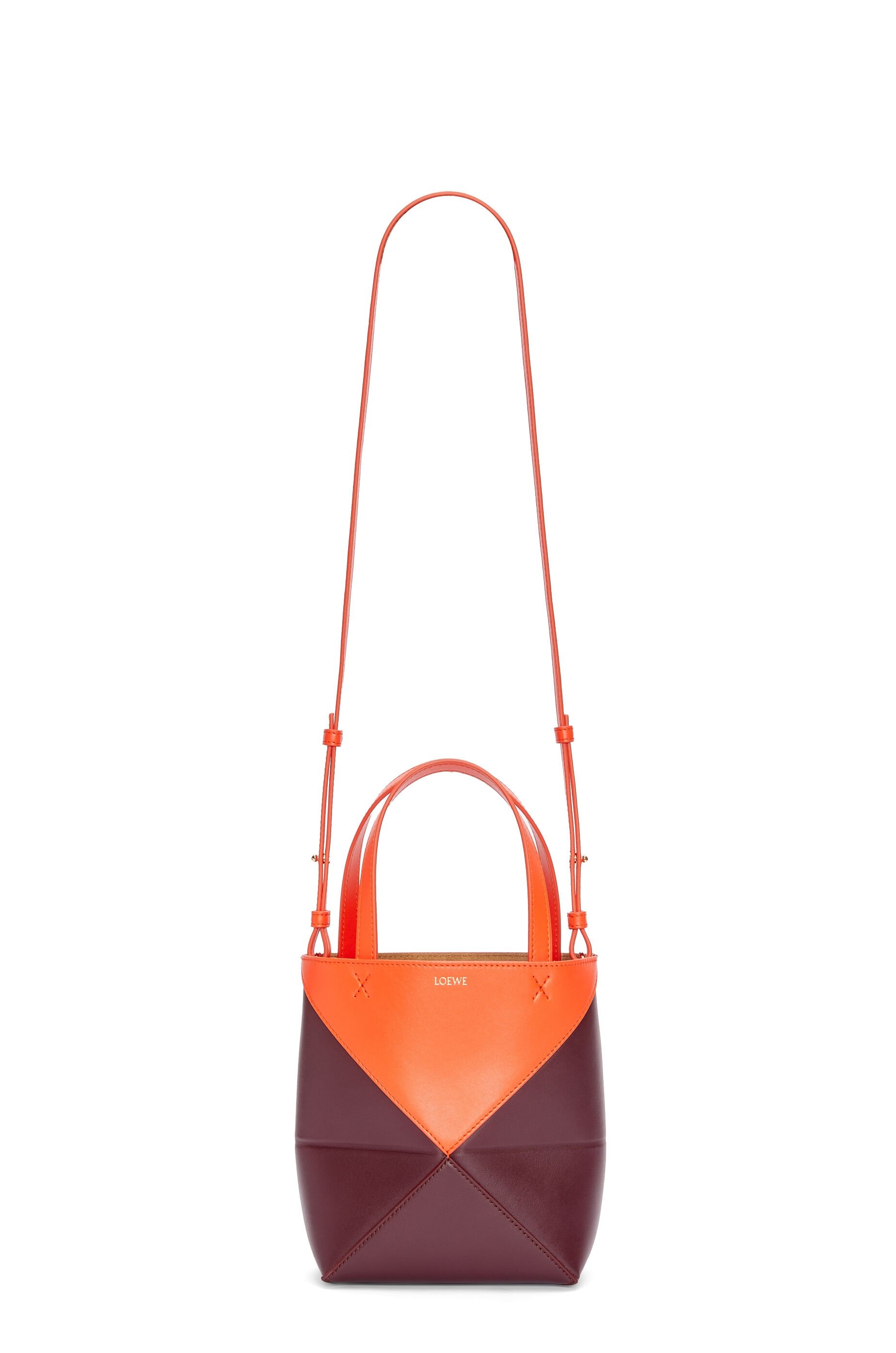 Mini Puzzle Fold Tote in shiny calfskin 6
