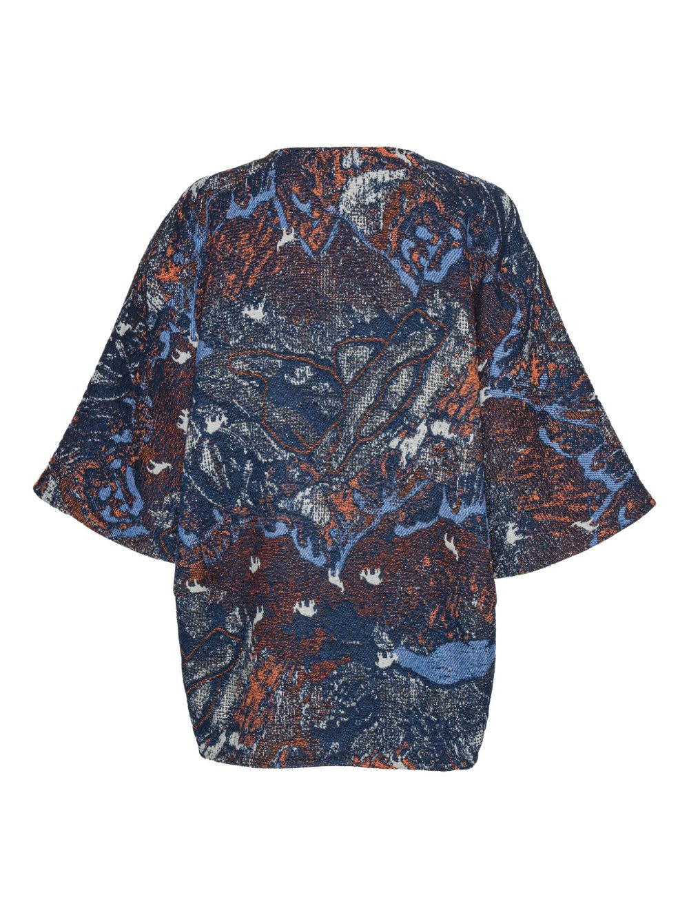 tapestry-print three-quarter sleeve top - 2