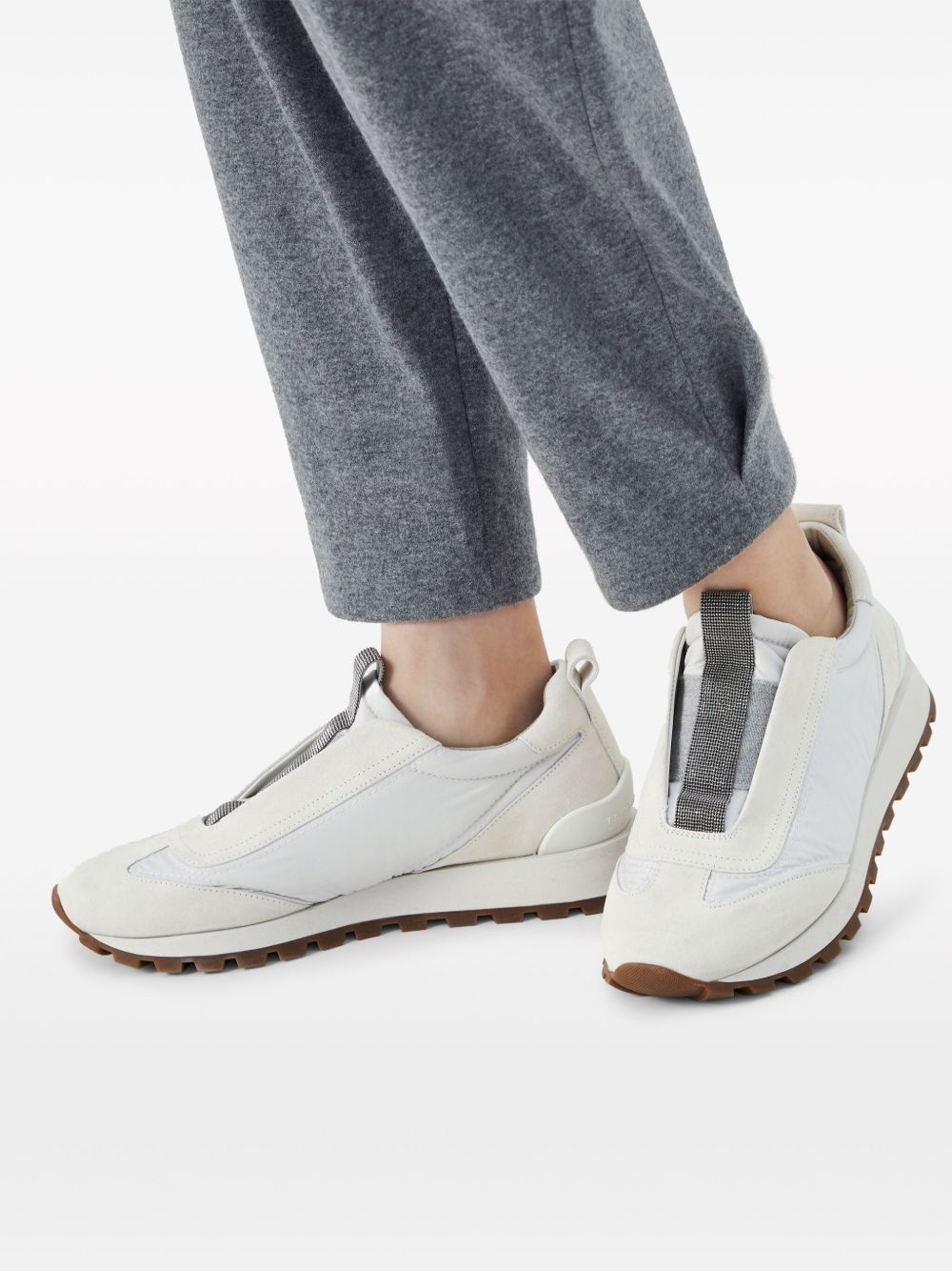 bead-embellished low top sneakers - 5