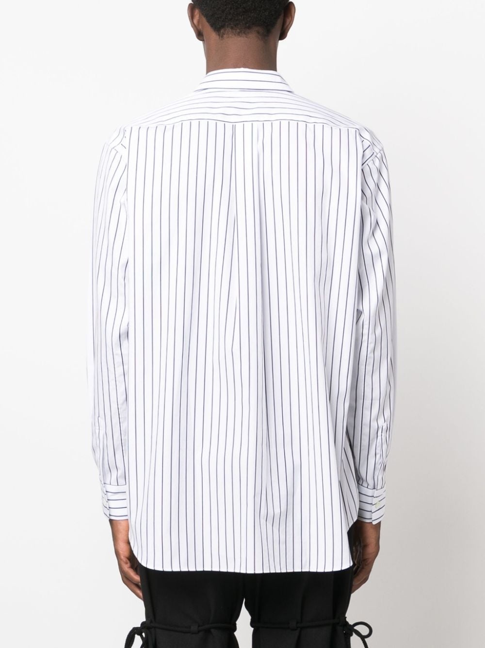 striped long-sleeve cotton shirt - 4