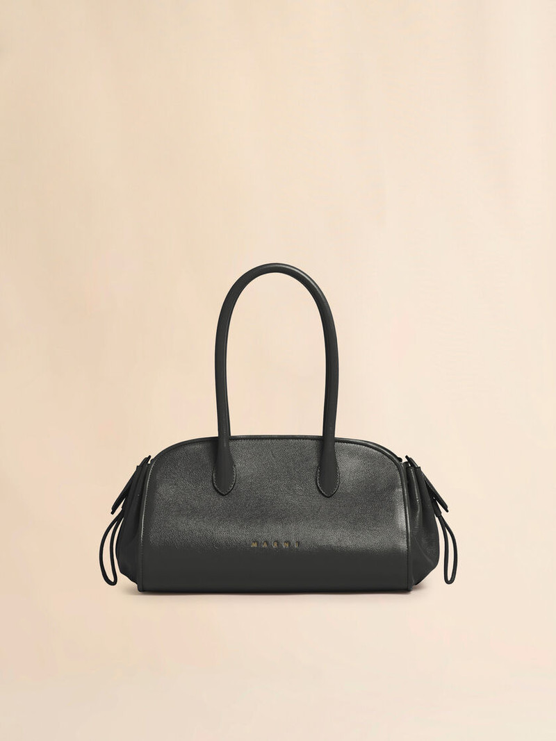 BLACK LEATHER TULIPEA SMALL HANDBAG 1