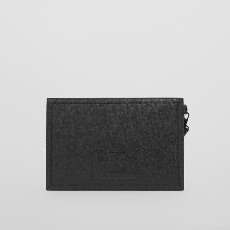 Rabbit Embossed Grainy Leather Zip Pouch 5