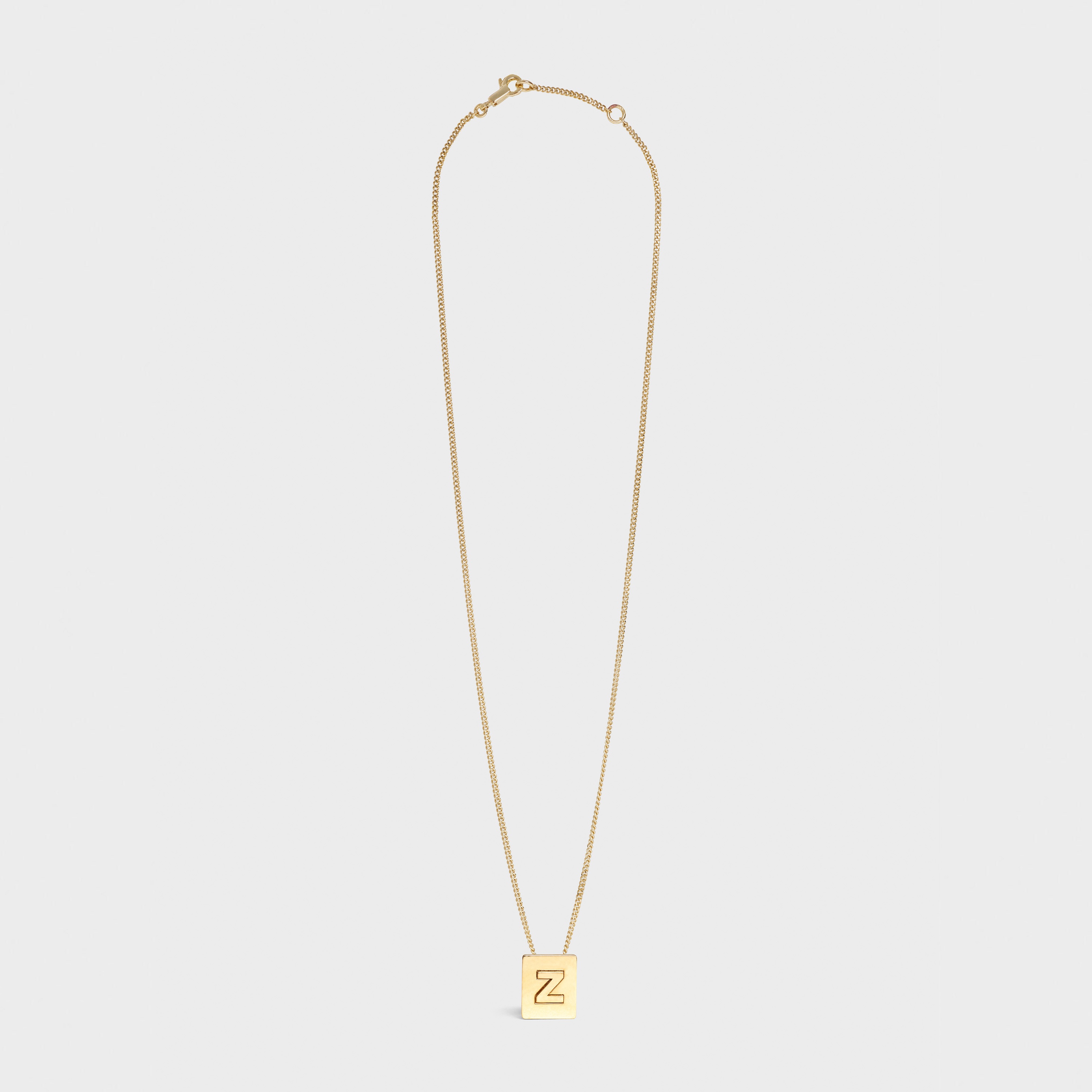 Alphabet Z Necklace in Brass with Gold finish - 2