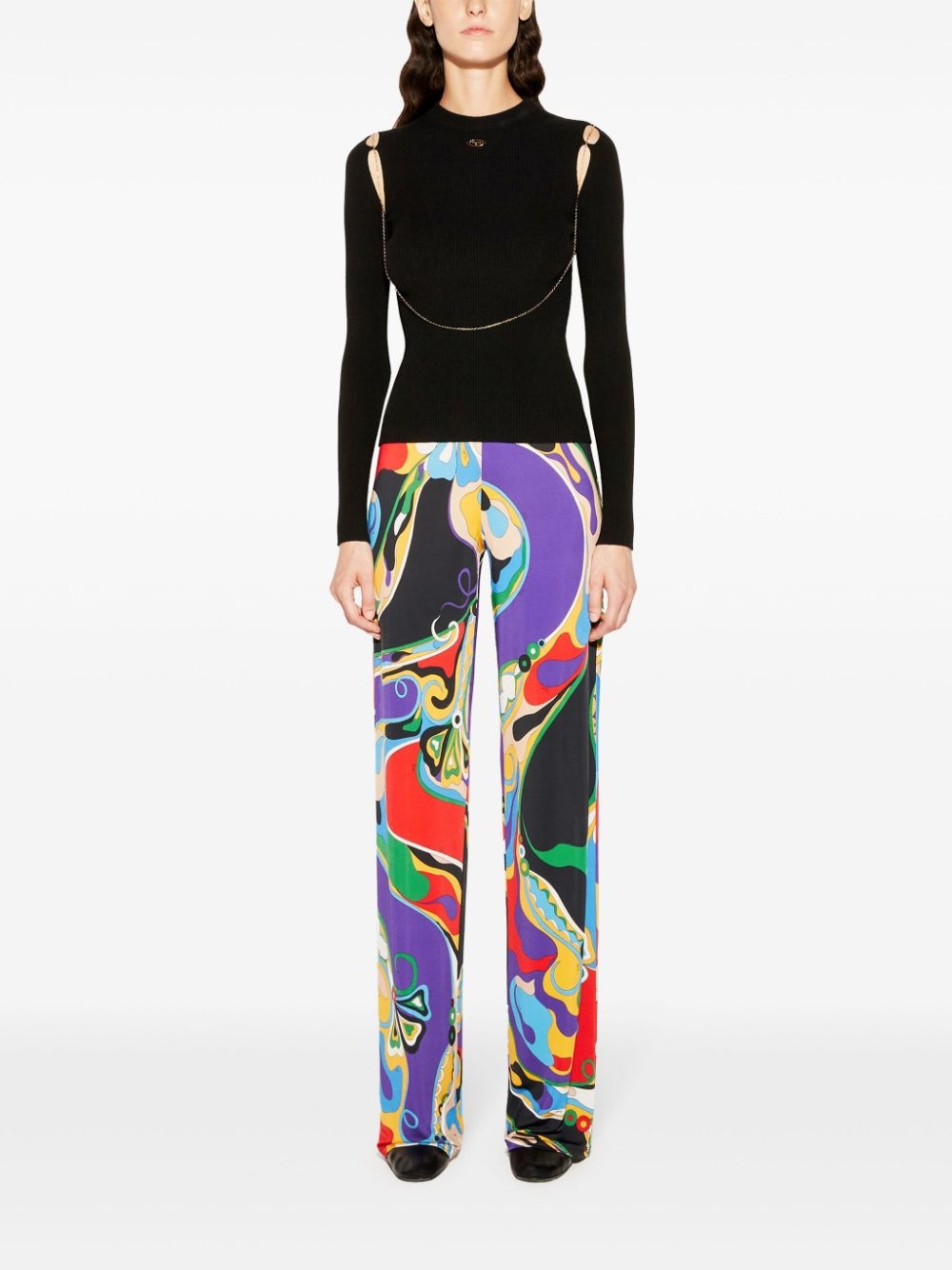 Orchidee print trousers - 2