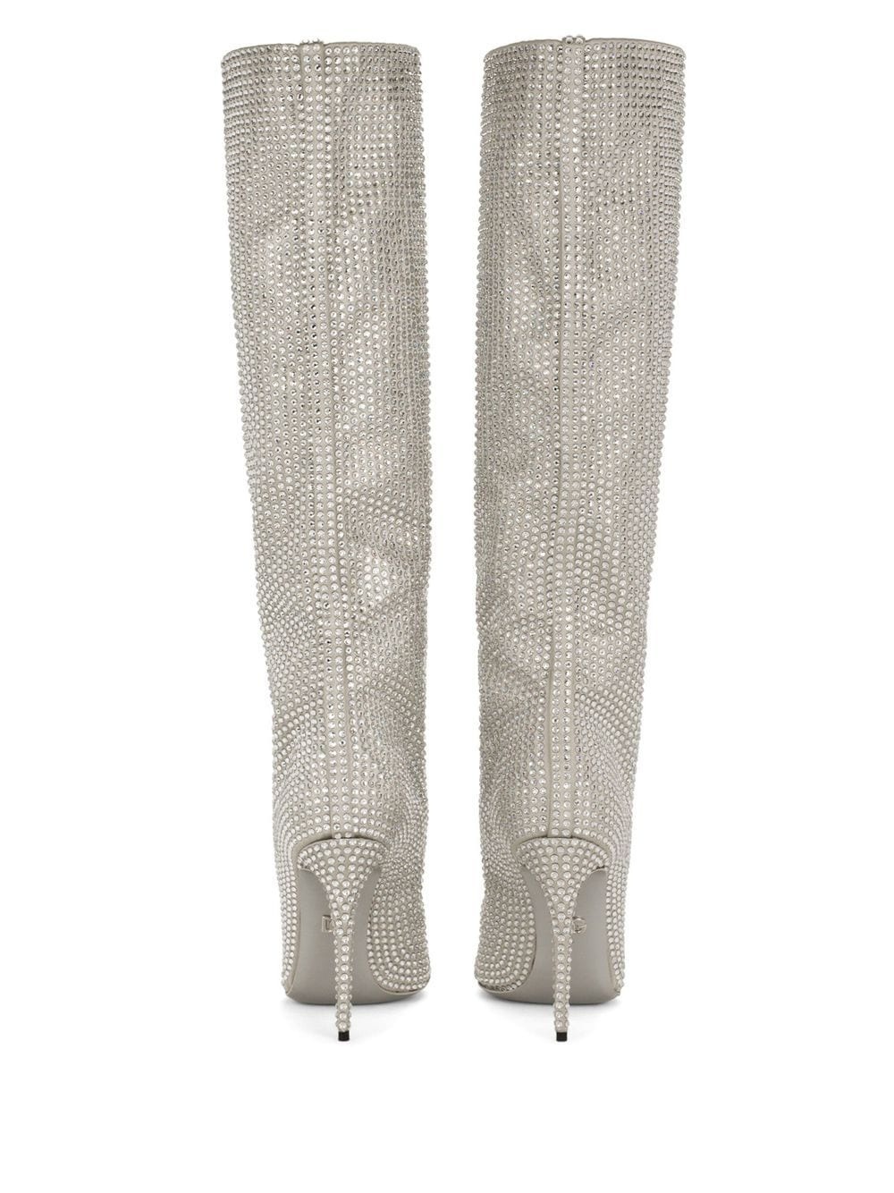 KIM DOLCE&GABBANA crystal-embellished knee-length boots - 3