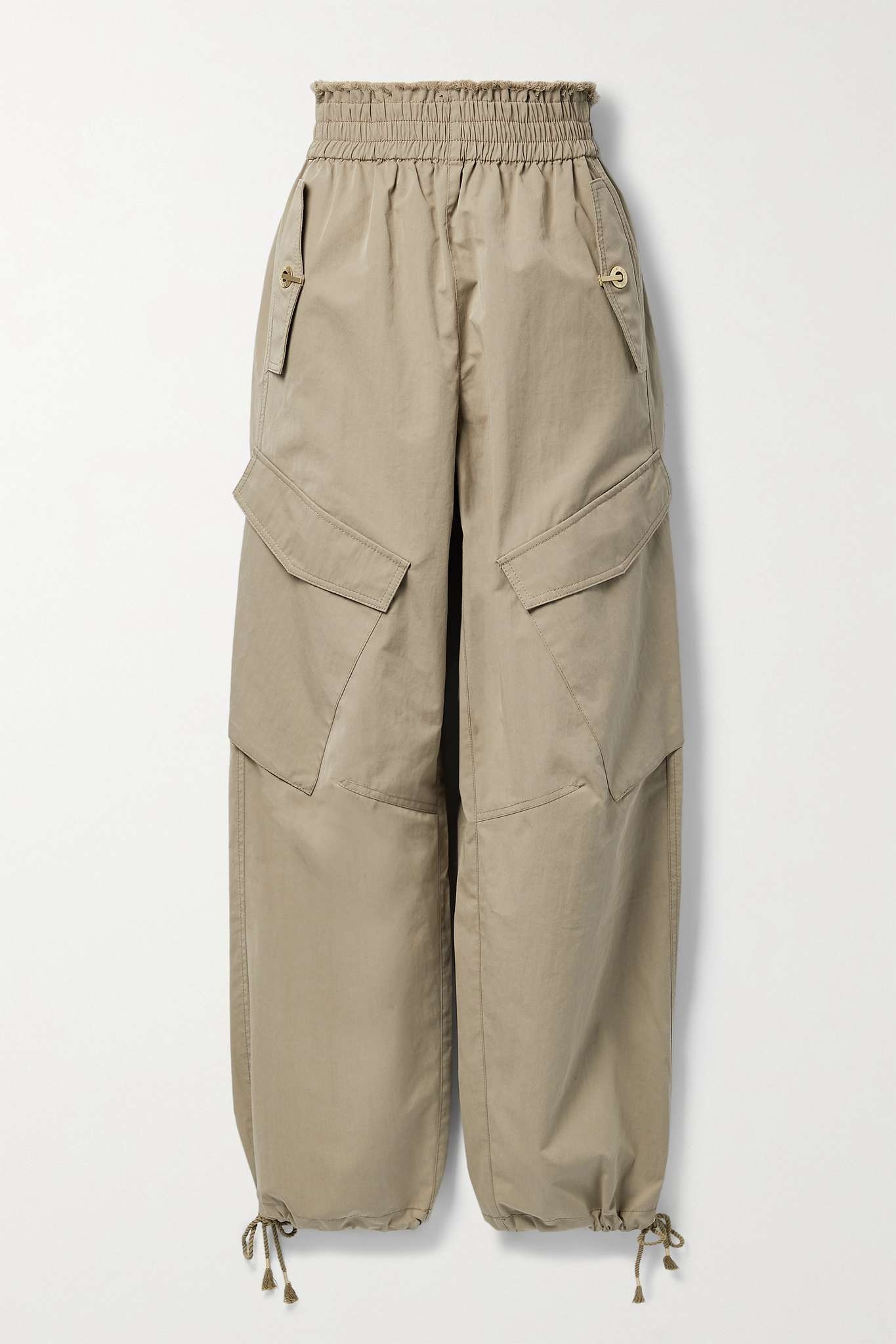 Parachute frayed cotton-blend wide-leg cargo pants - 1