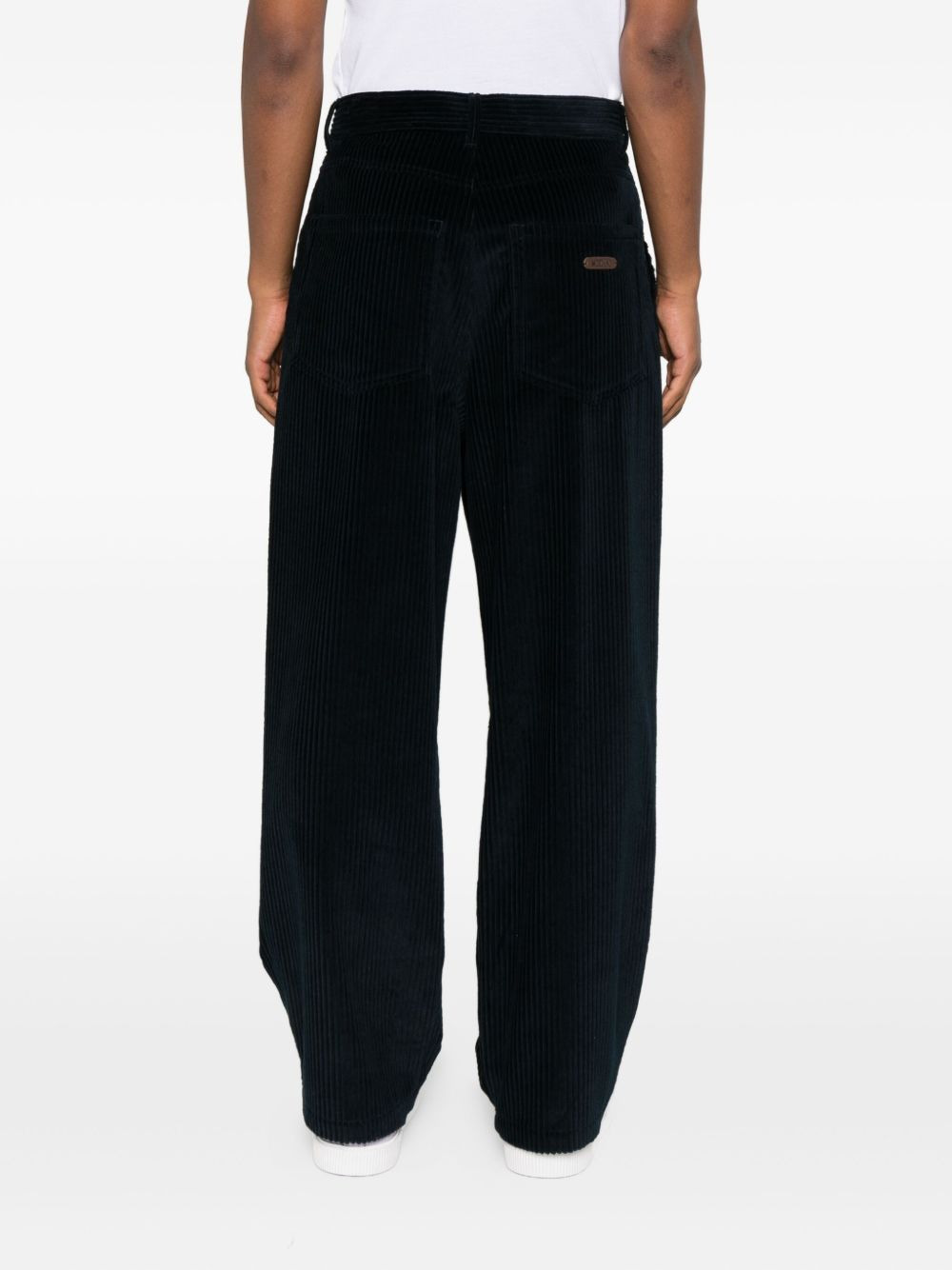 pleat-detail corduroy trousers - 4