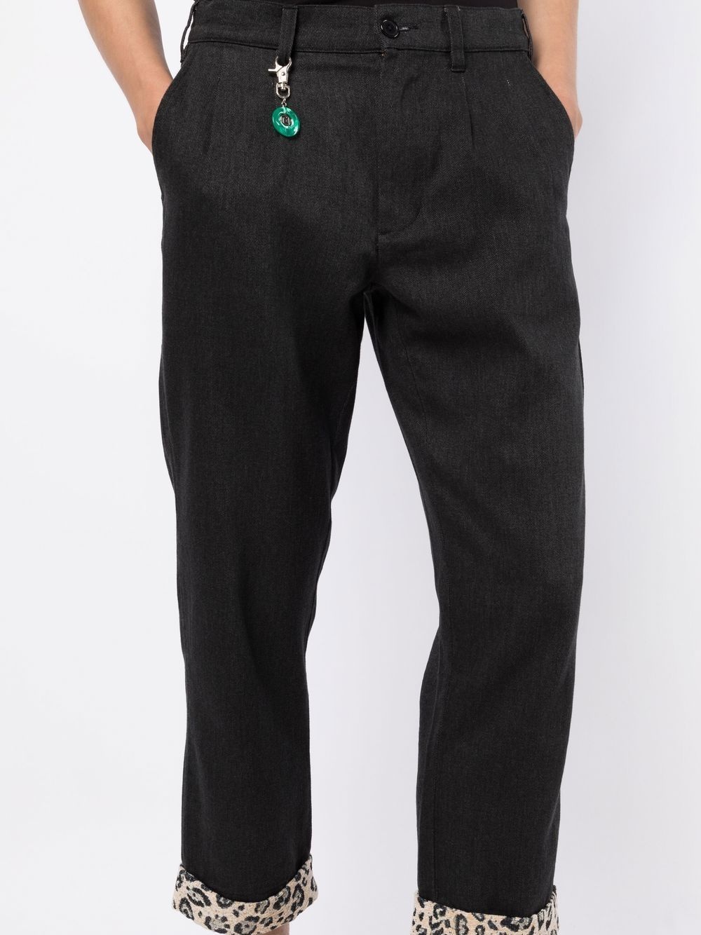 turn-up straight-leg trousers - 5