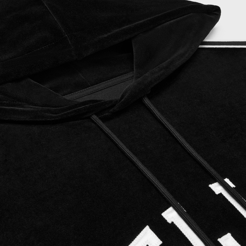 celine cropped hoodie in velvet jersey 3