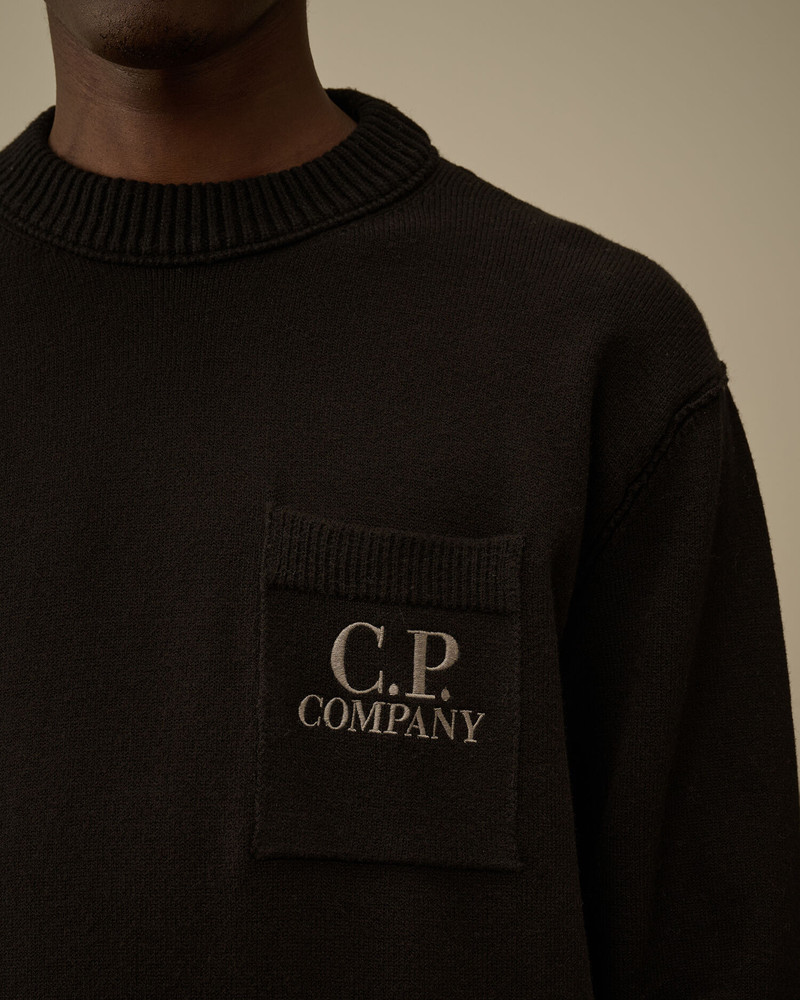 Soft Cotton Stretch Chest Pocket Crewneck Sweater 5