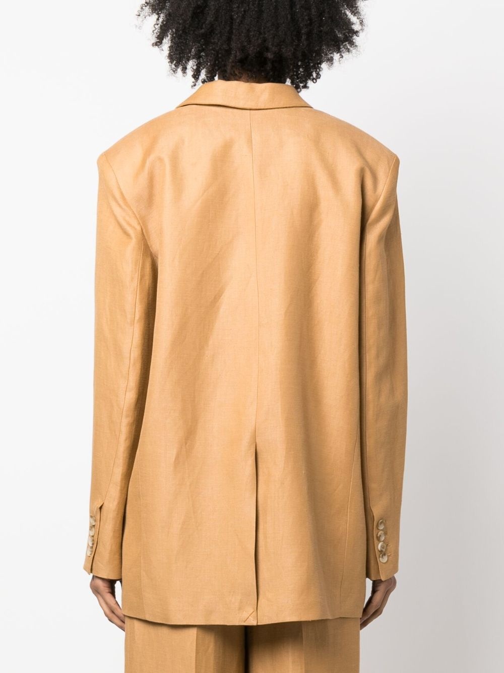 single-breasted long-sleeved blazer - 4