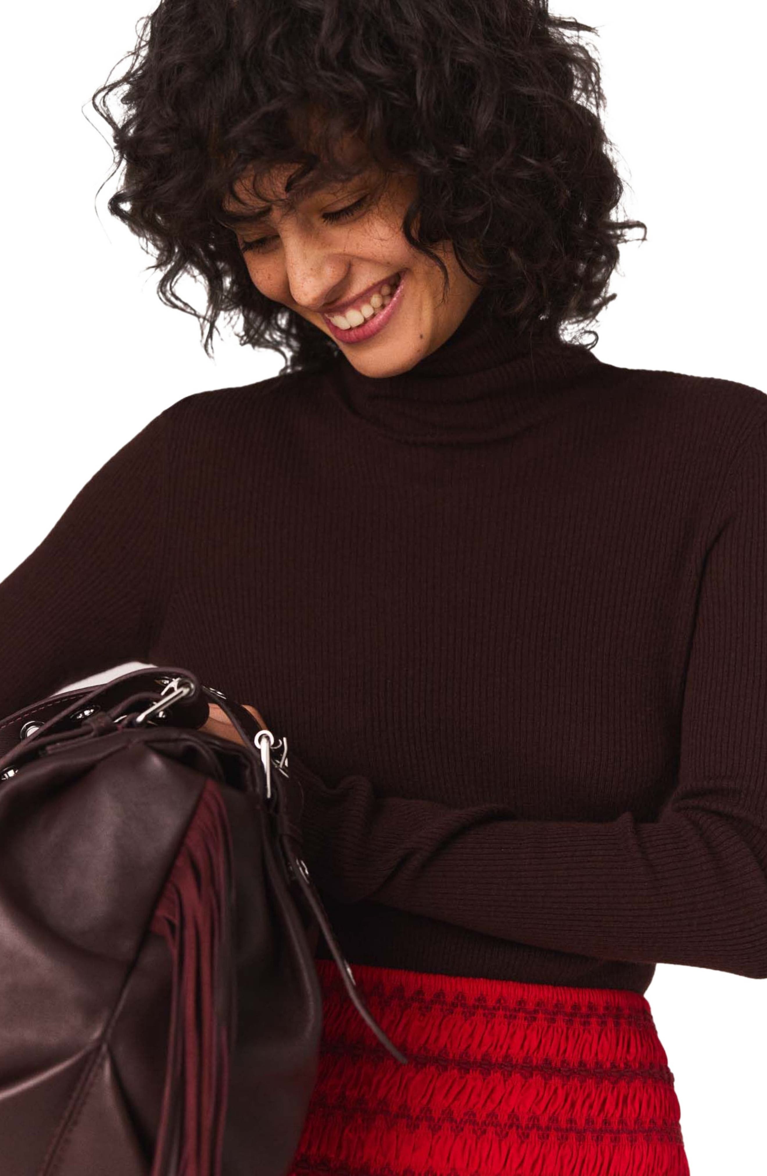 maje Wool and silk sweater in Brown at Nordstrom - 7